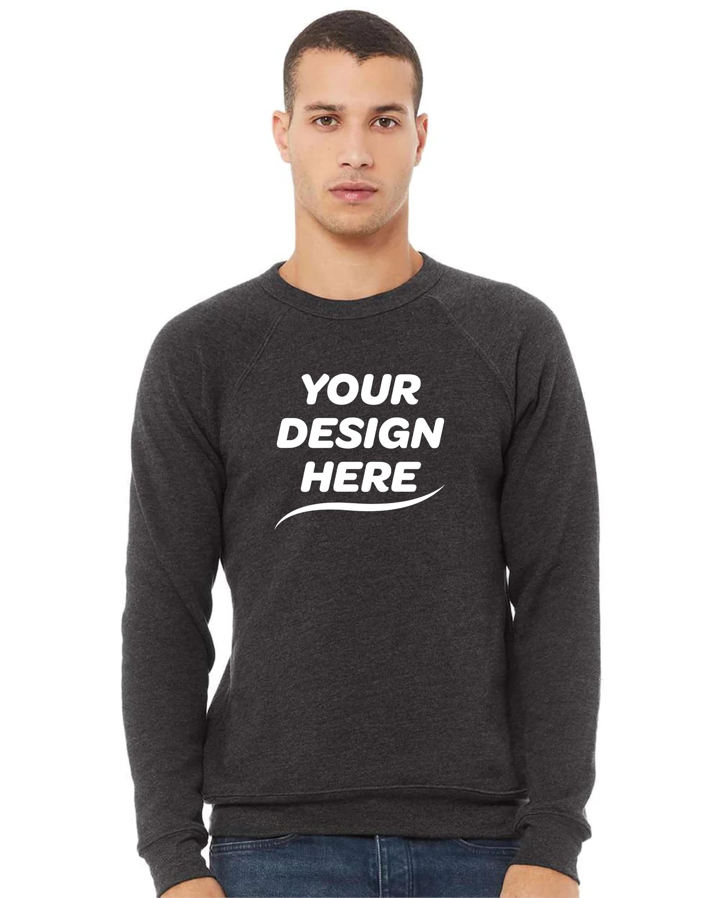 Custom Unisex Sponge Fleece Raglan Crewneck Sweatshirt – Add Your Logo or Design