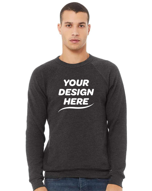 Custom Unisex Sponge Fleece Raglan Crewneck Sweatshirt – Add Your Logo or Design