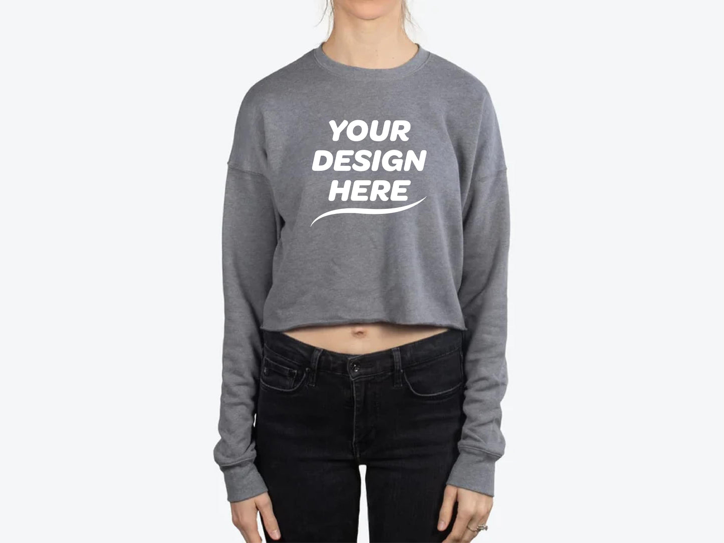 Custom Women’s Cropped Crew Fleece – Add Your Logo or Design