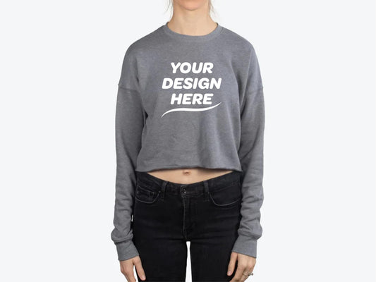 Custom Women’s Cropped Crew Fleece – Add Your Logo or Design