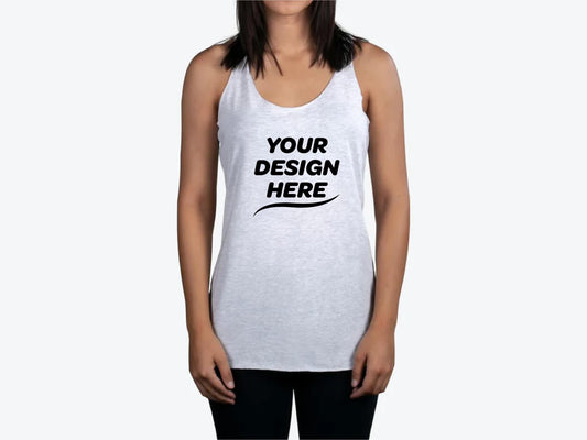 Custom Women’s Tri-Blend Racerback Tank – Add Your Logo or Design