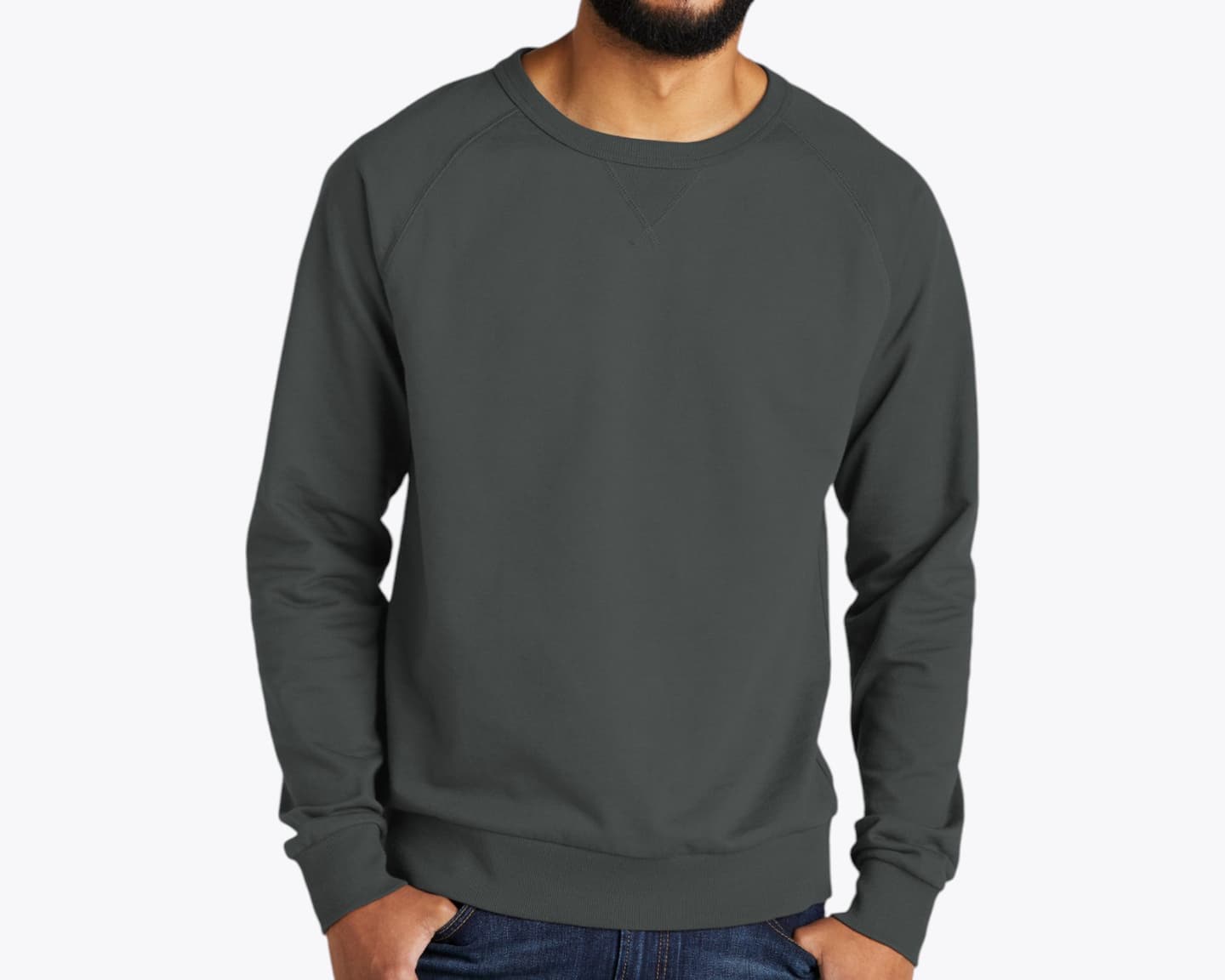 Custom Organic French Terry Crewneck Sweatshirt – Add Your Logo or Design