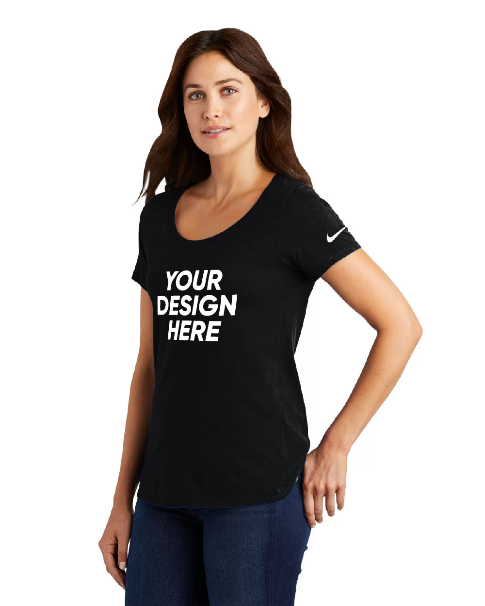 Nike NKBQ5234 | Nike Dri-Fit Cotton Poly Scoop Neck Ladies' Tee