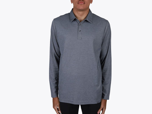 Custom Oceanside Heather Long Sleeve Polo – Add Your Logo or Design